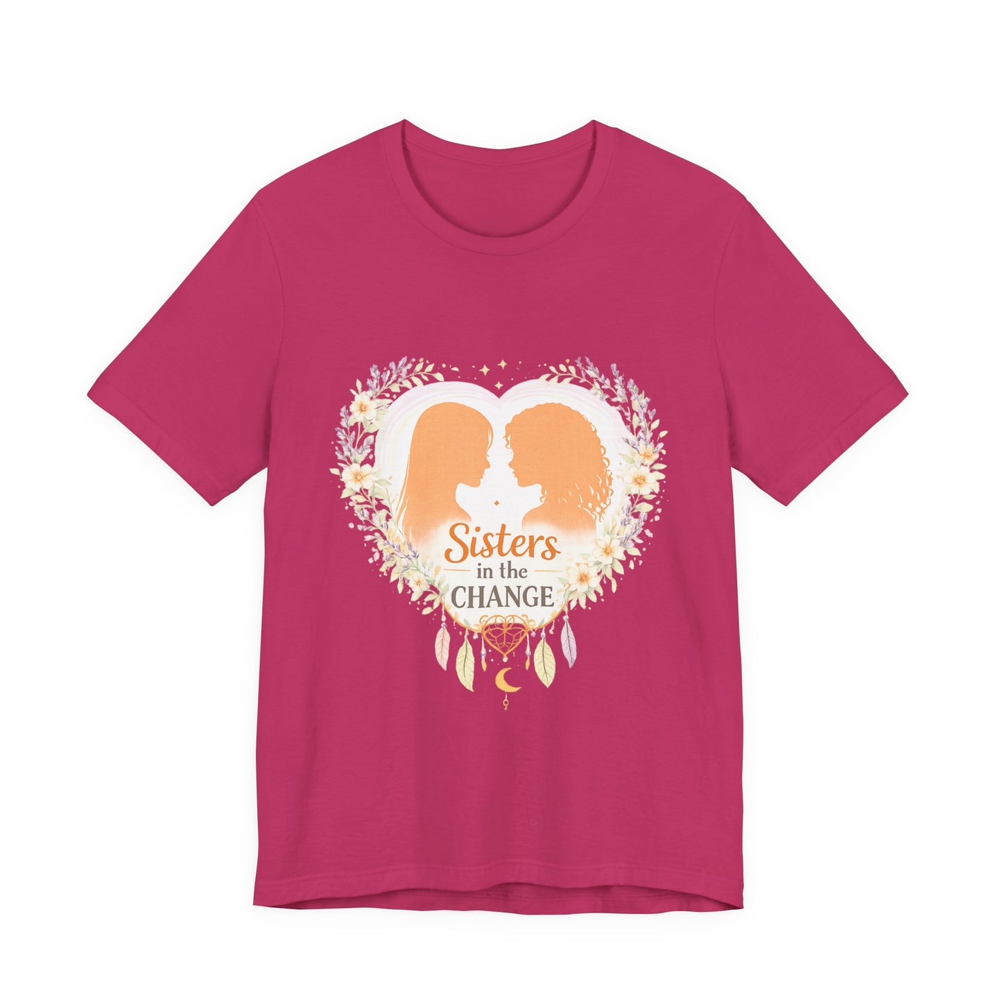 Sisters in the Change T-Shirt — Heart Silhouette Sisterhood Tee, Menopause Support Shirt