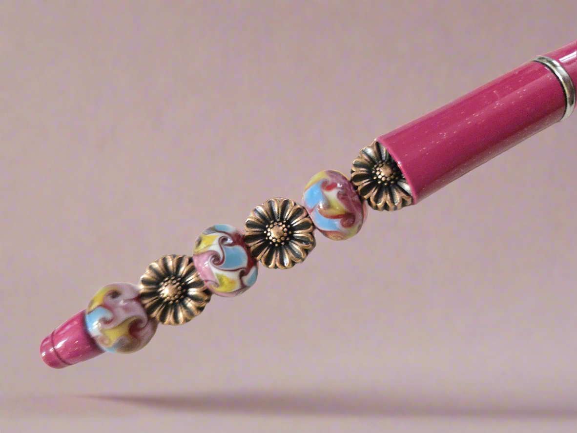 Pink Lampwork Pen 