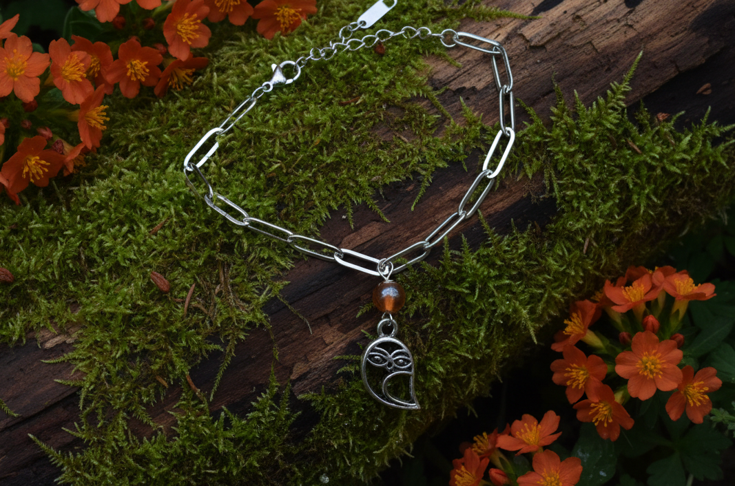 Paperclip Charm Bracelet, Steel, Animal Sanctuary, Gemstone,  Charity