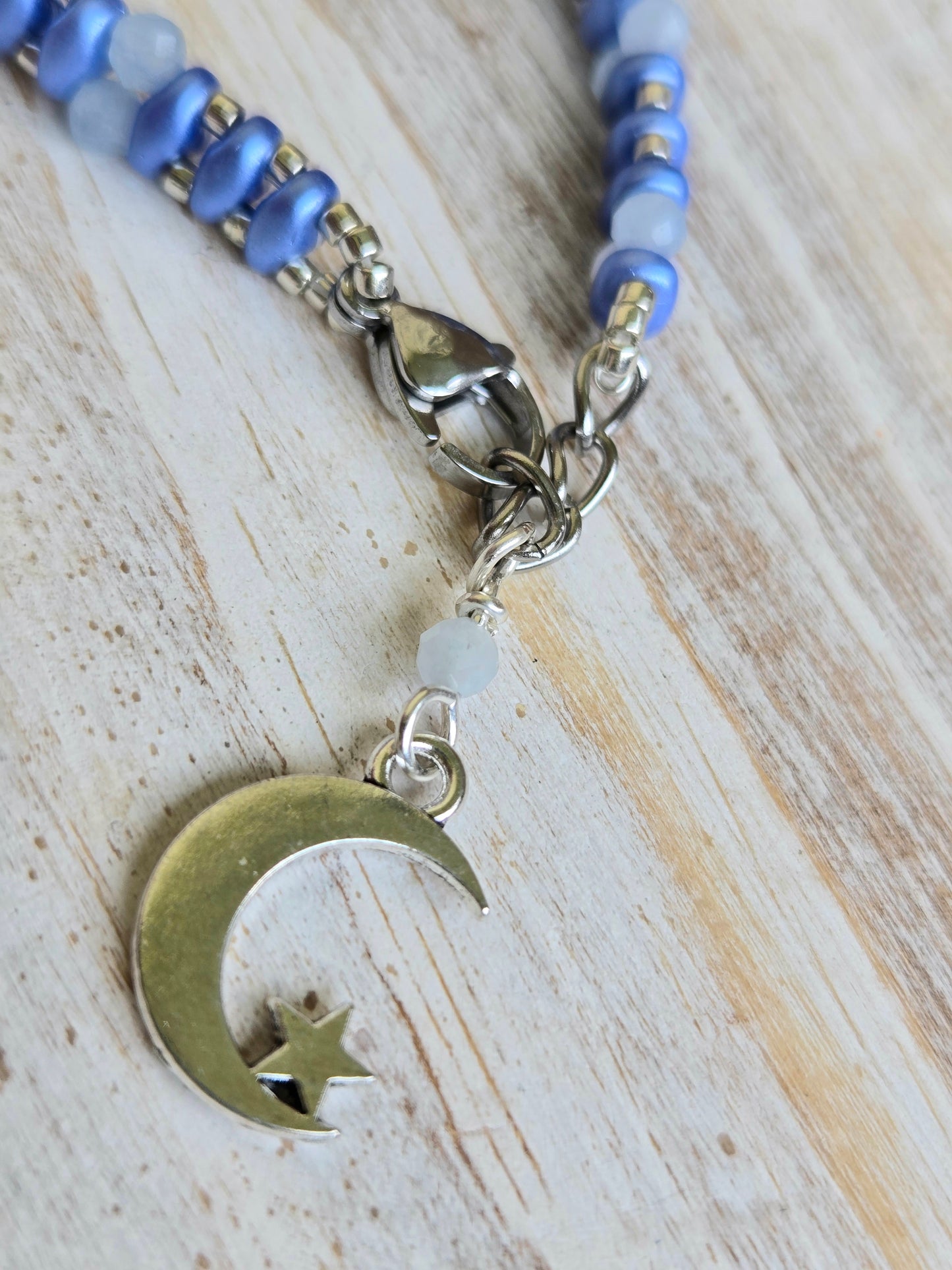 Aquamarine Handbeaded Healing Bracelet