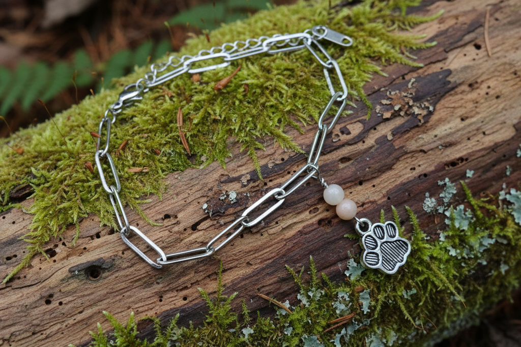 Paperclip Charm Bracelet, Steel, Animal Sanctuary, Gemstone,  Charity