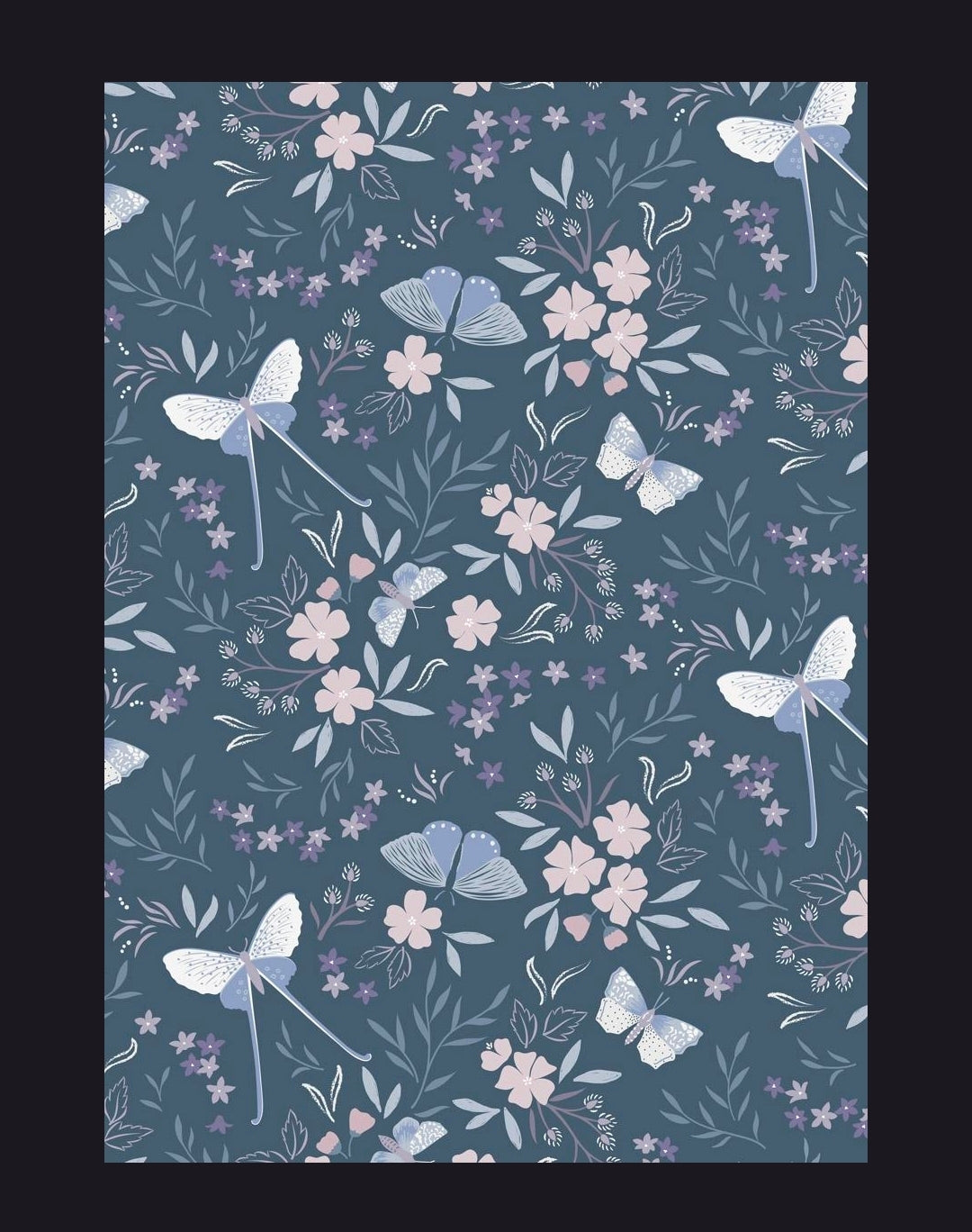 Moth Mystical Hair Clip, 2.5" Barrette, Fabric