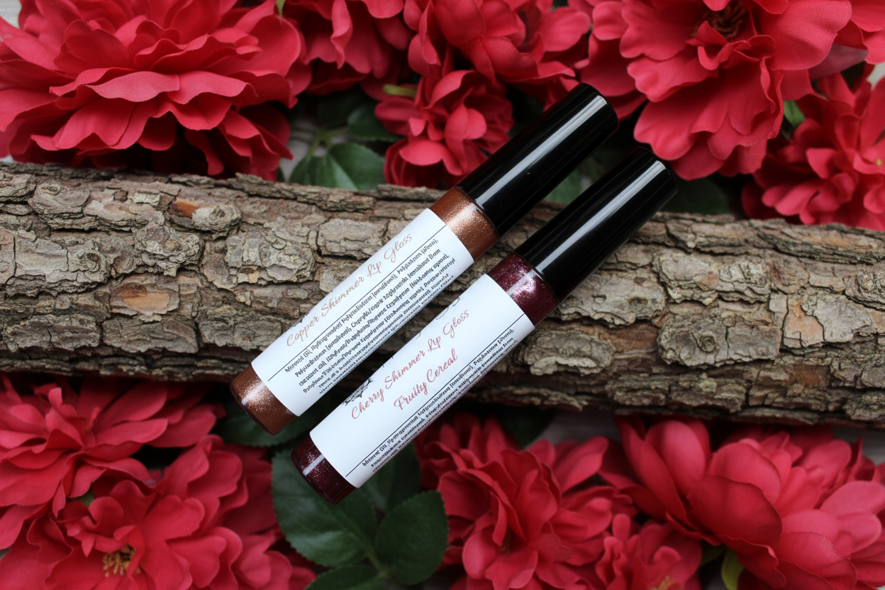 Lip Gloss, Olive Oil,  Sunflower Oil, Shimmer Gloss, Tinted, Mica