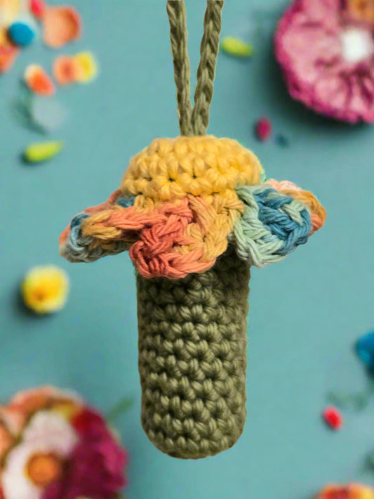 Crochet Flower Lip Balm Holder