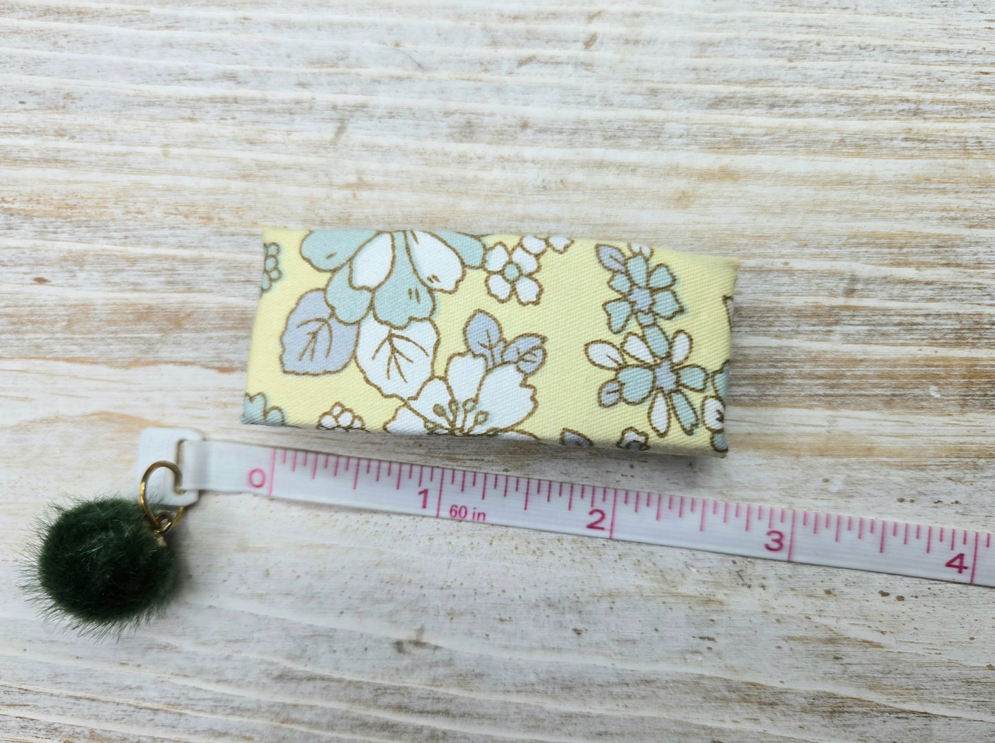 Yellow & Gray Floral French Fabric Hair Clip, Hair Clip, 2.5 Inch, Rectangle