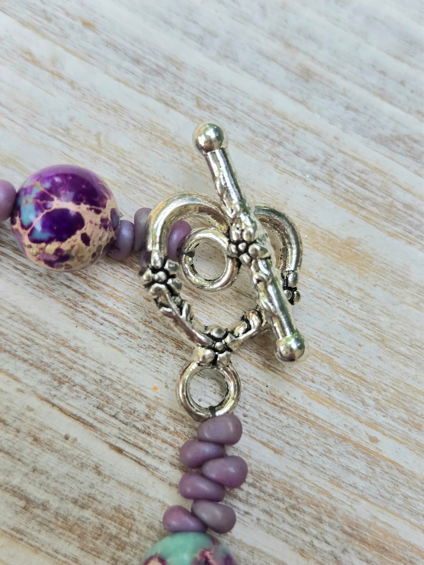 Purple Sea Sediment Jasper Healing Bracelet