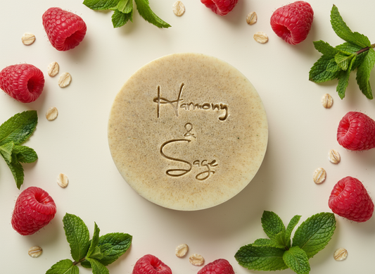 Raspberry & Sweet Mint Oatmeal Soap (Detergent Free), Stinging Nettle Soap, French Green Clay Soap, Soothing Soap