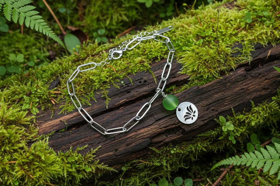 Paperclip Charm Bracelet, Steel, Animal Sanctuary, Gemstone,  Charity