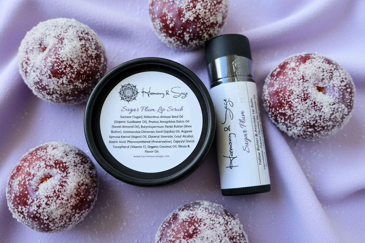 Lip Scrub & Avocado Lip Balm Set, Dry Lip Healing, Gift Set, Lip Exfoliation