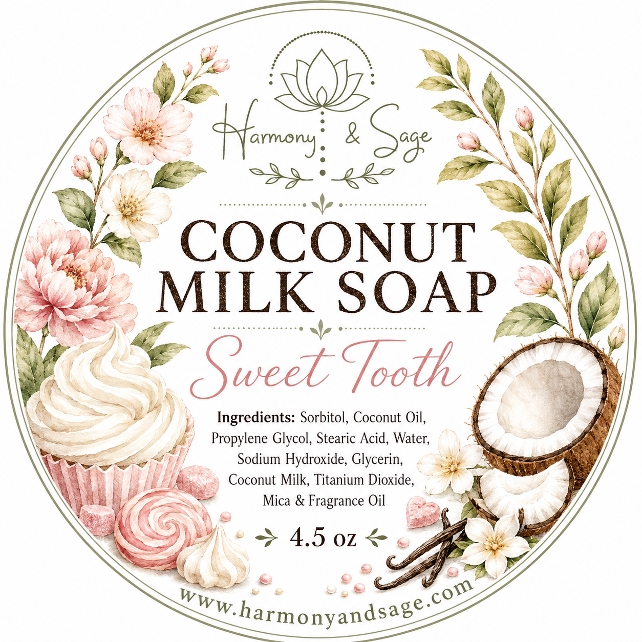 Sweet Tooth Coconut Milk Detergent Free Soap, Clearance