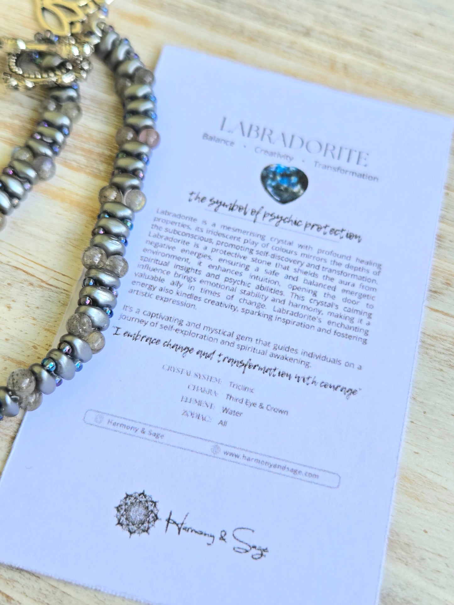 Labradorite Handbeaded Healing Bracelet
