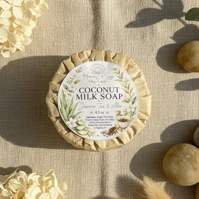 Jasmine Tea & Aloe Coconut Milk Soap (Detergent Free), Summer Edition