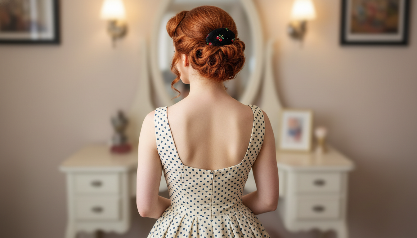 Cherries Fabric 🍒 Hair Clip, French Hair Clip,  2.25 Inch, Retro Clip, Cherry