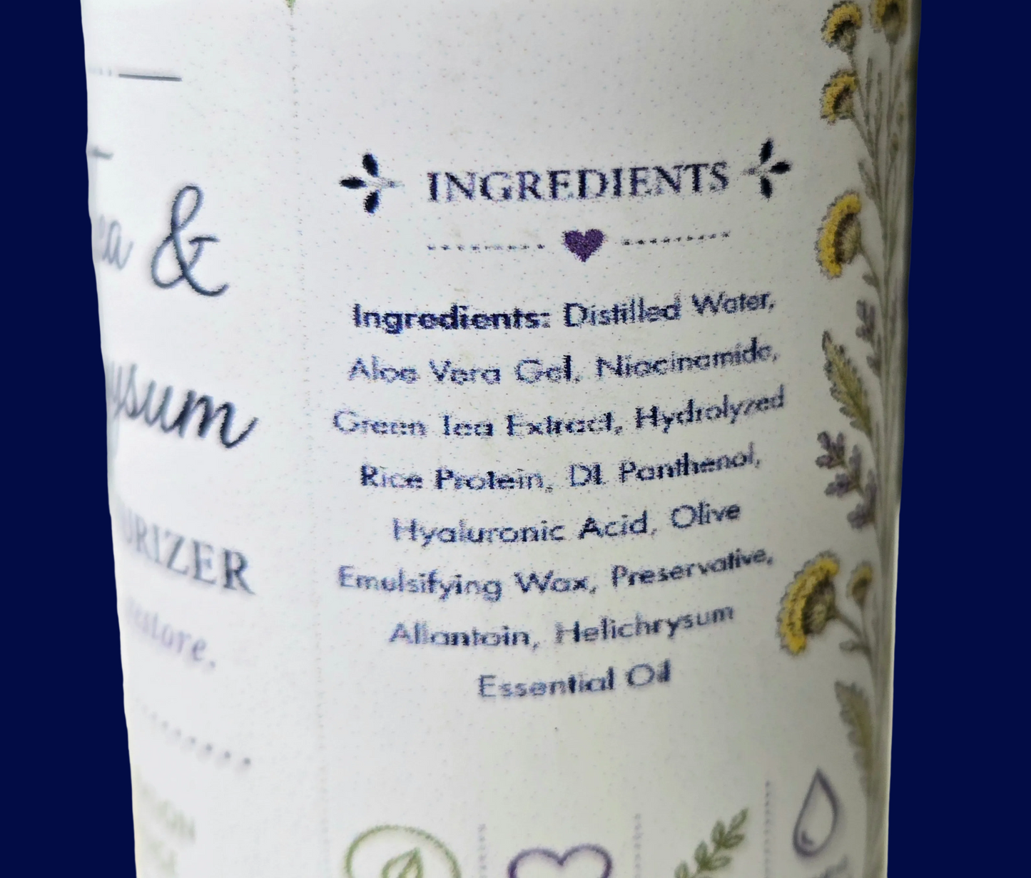 Facial Moisturizer, Oil Free, Green Tea, Rice Protein Cream, Niacinamide, Hyaluronic Acid Face Moisturizer, Helichrysum Essential Oil