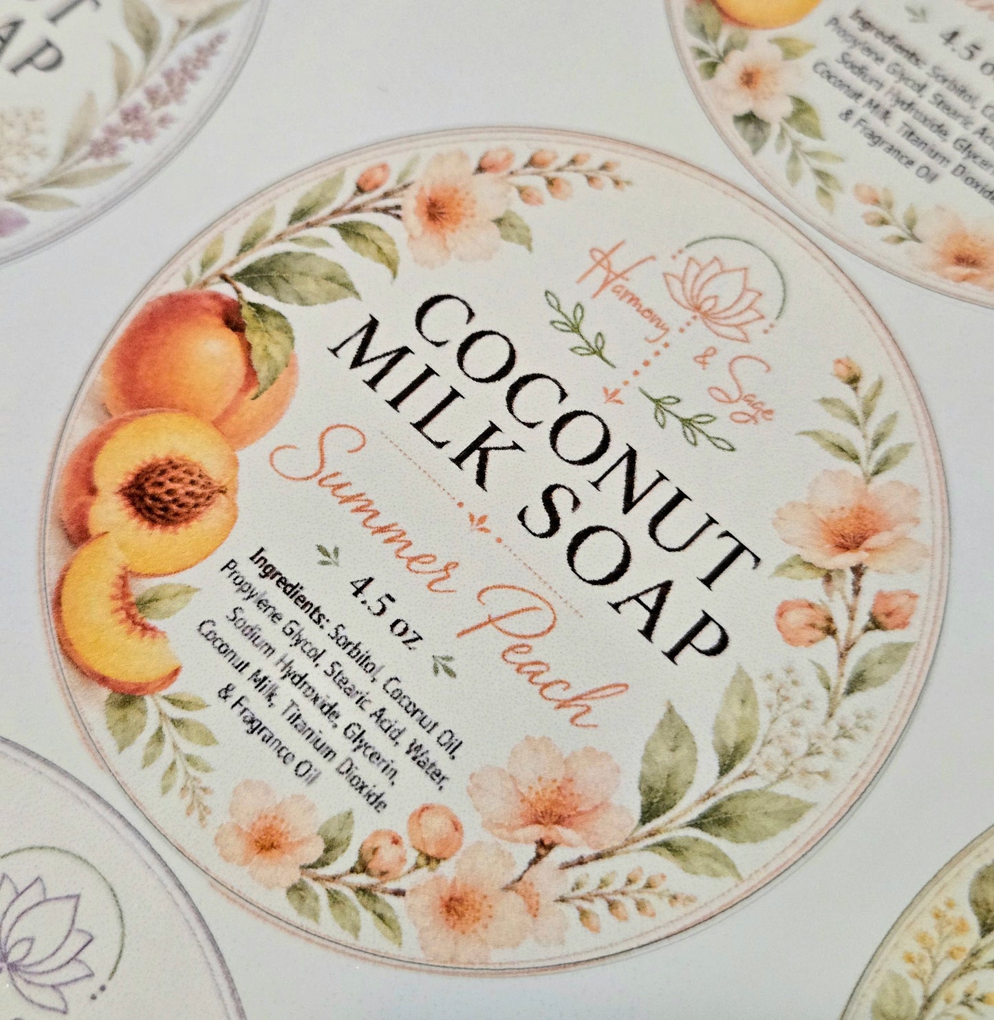 Summer Peach Coconut Milk Soap (Detergent Free), Summer Edition
