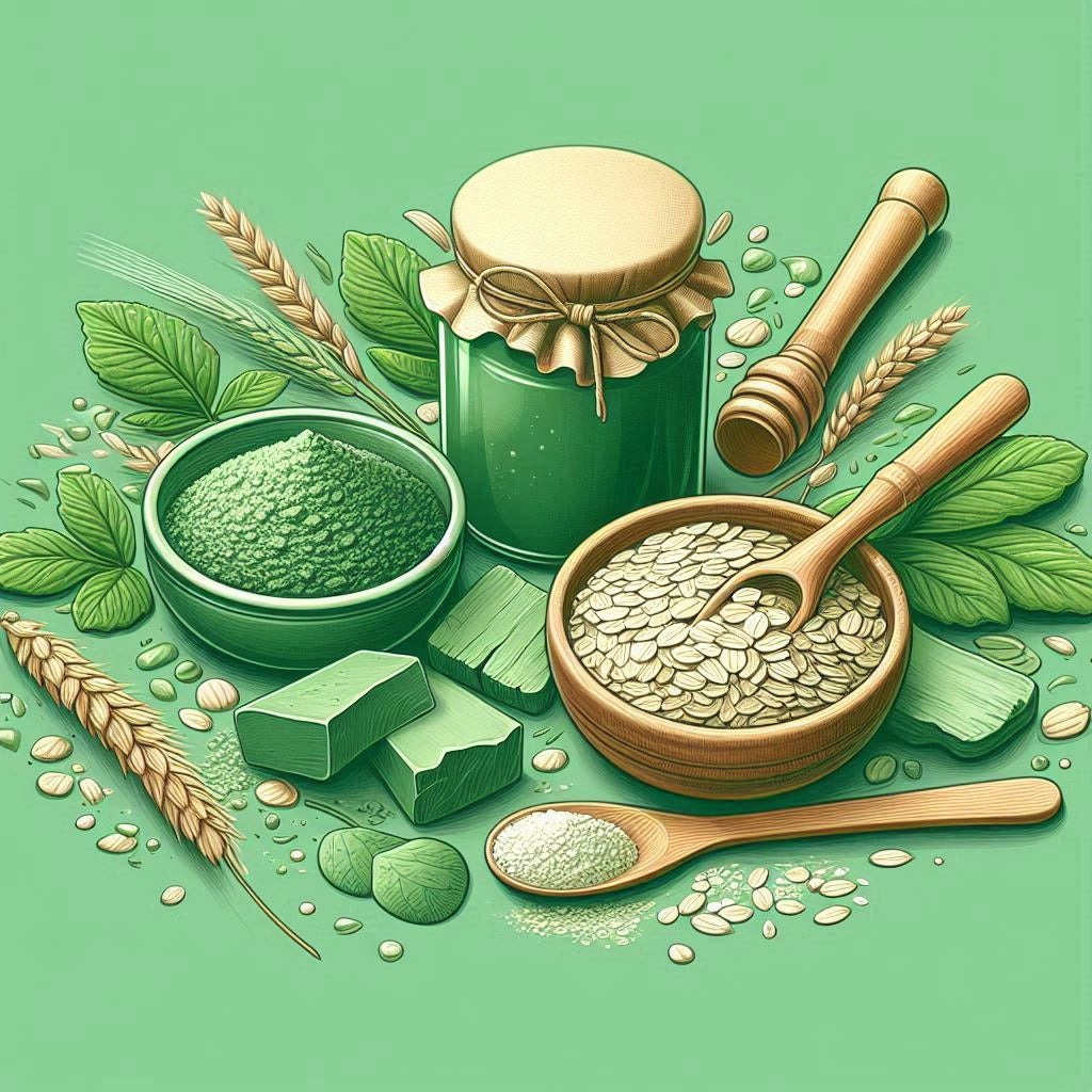 Raspberry & Sweet Mint Oatmeal Soap (Detergent Free), Stinging Nettle Soap, French Green Clay Soap, Soothing Soap