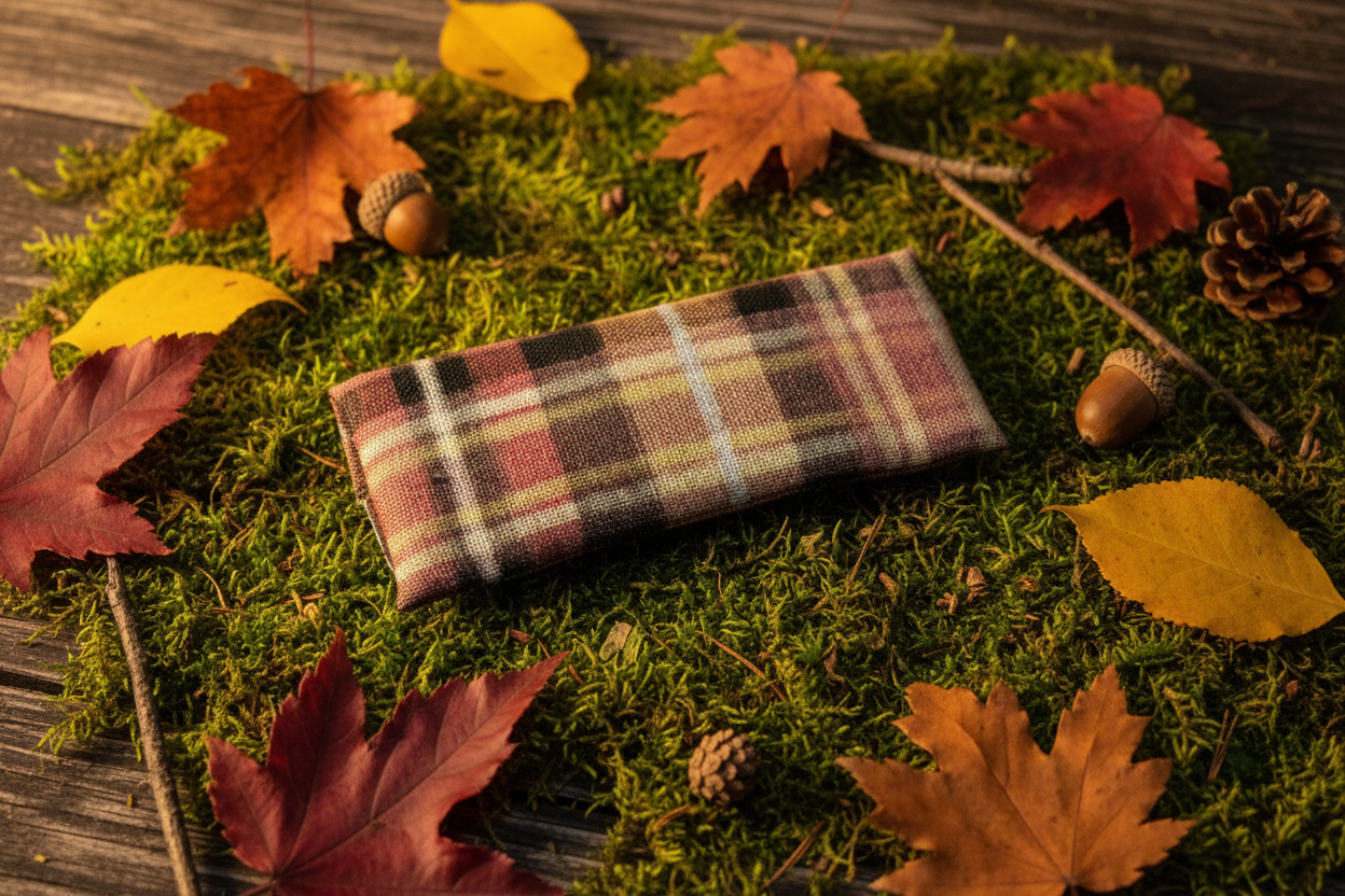 Handmade Fall Plaid Hair Clip, 2.5" Barrette, Leather Lined,  Fabric Clip, French Style