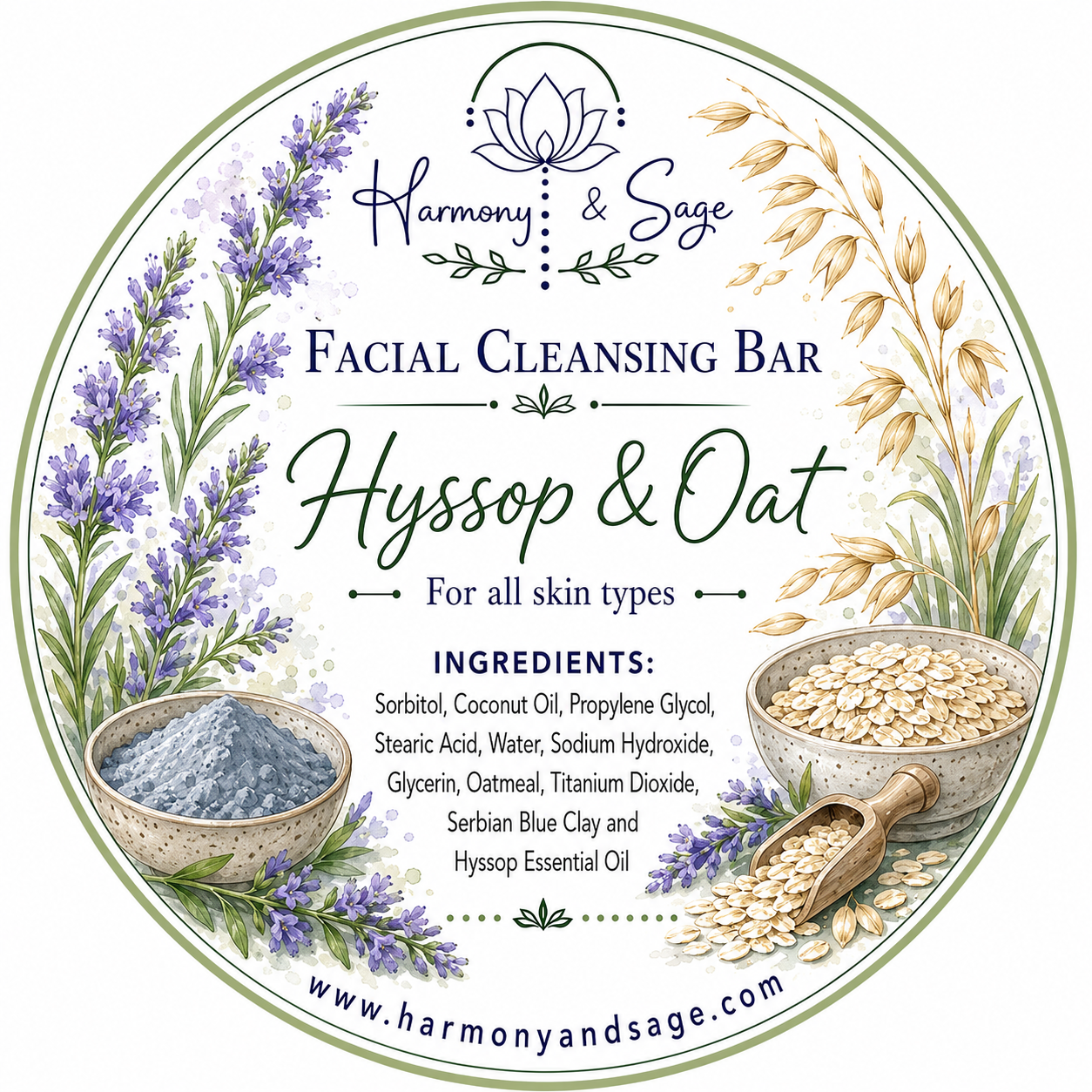 Facial Cleansing Bar (Detergent Free), Face Bar, Dry Skin Bar, All Skin Types