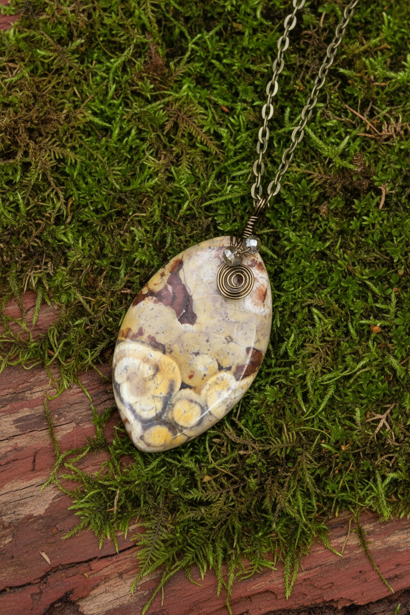 Ocean Jasper Bronze Necklace, Clearance