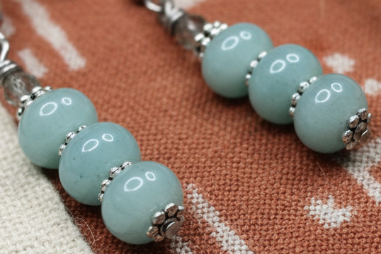 Amazonite Earrings,  Steel, Hypoallergenic, Sensitive Skin, Gemstone Ball Post, Light Teal
