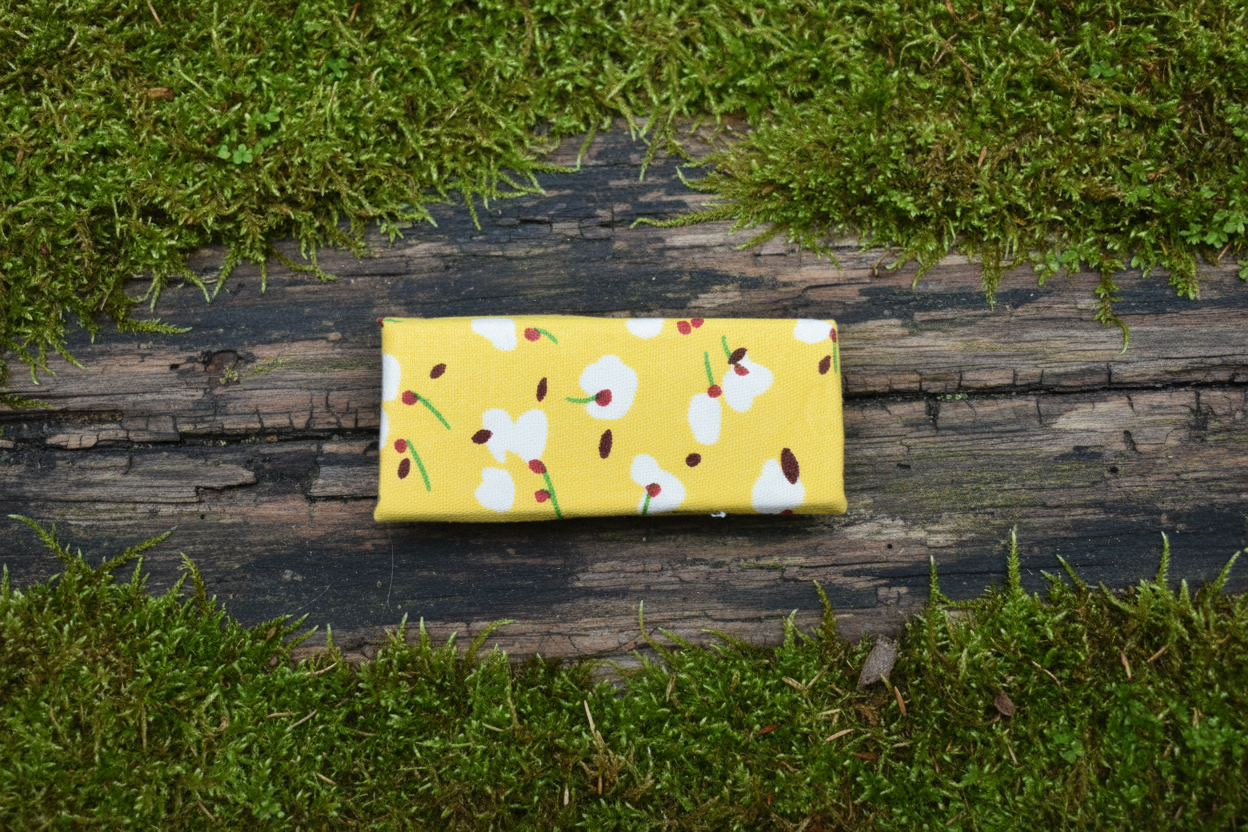 Floral Hair Clip, Yellow, Red & White Floral Boho French Hair Clip, Fabric Clip, 2.50 Inch, Rectangle, Leather Lined Barrette - Harmonyandsage