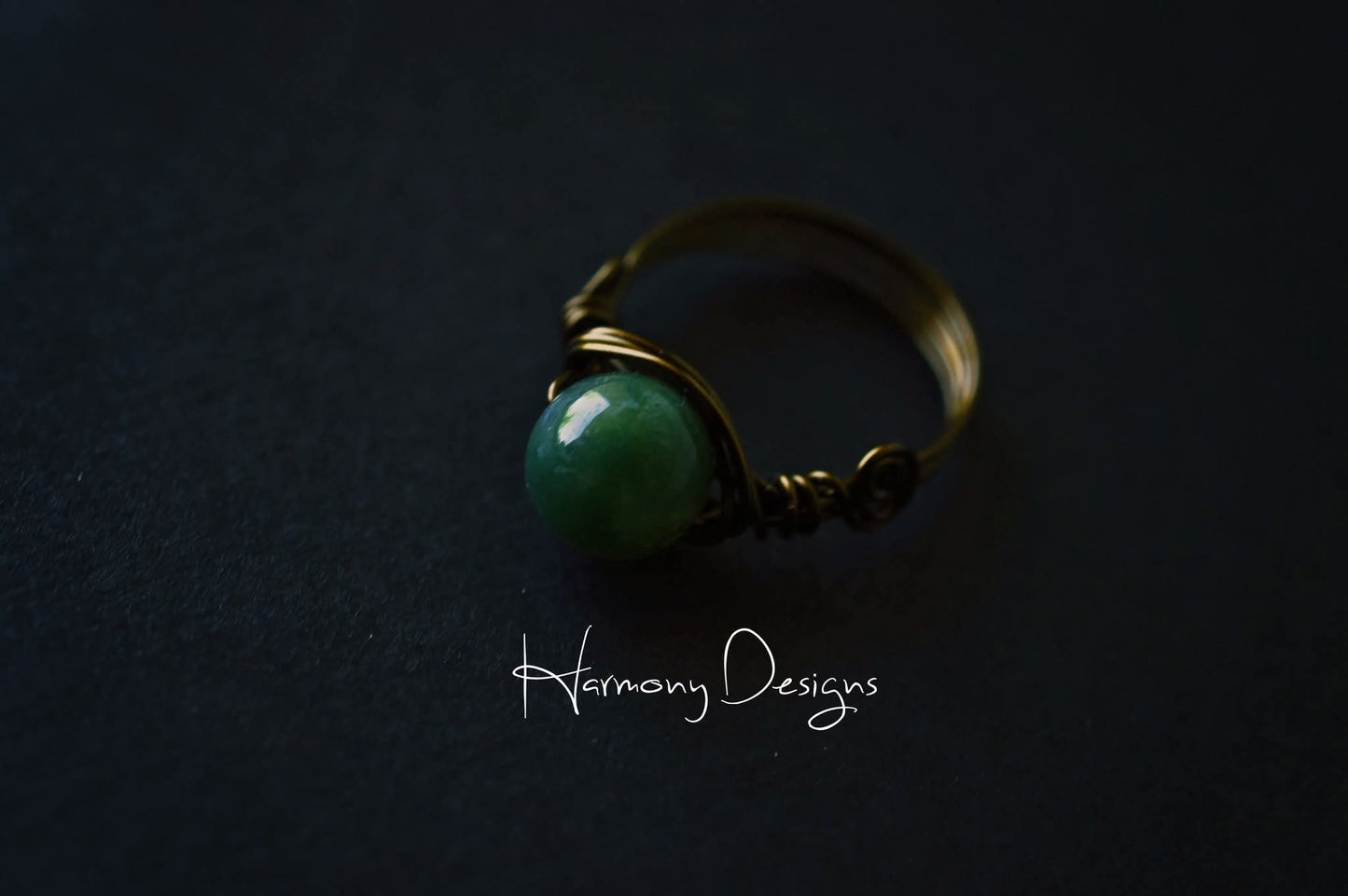 Wire Wrapped Moss Agate Ring, Clearance