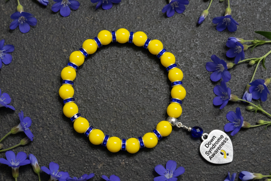 Down Syndrome Awareness Bracelet, Stretch Bracelet, Clearance