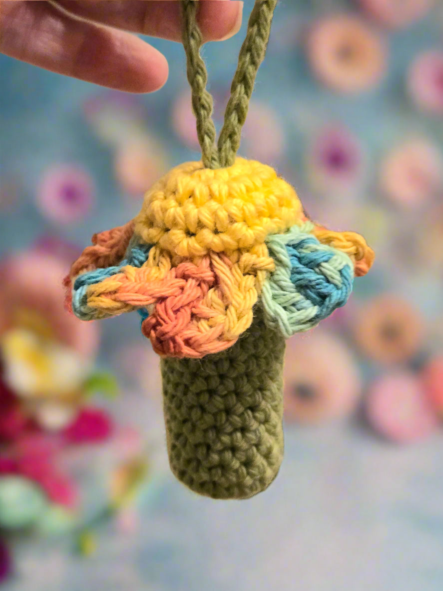 Crochet Flower Lip Balm Holder