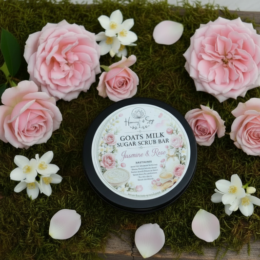 Jasmine & Rose Goats Milk Sugar Scrub Bar, Exfoliation Bar,  Rose Scrub Bar