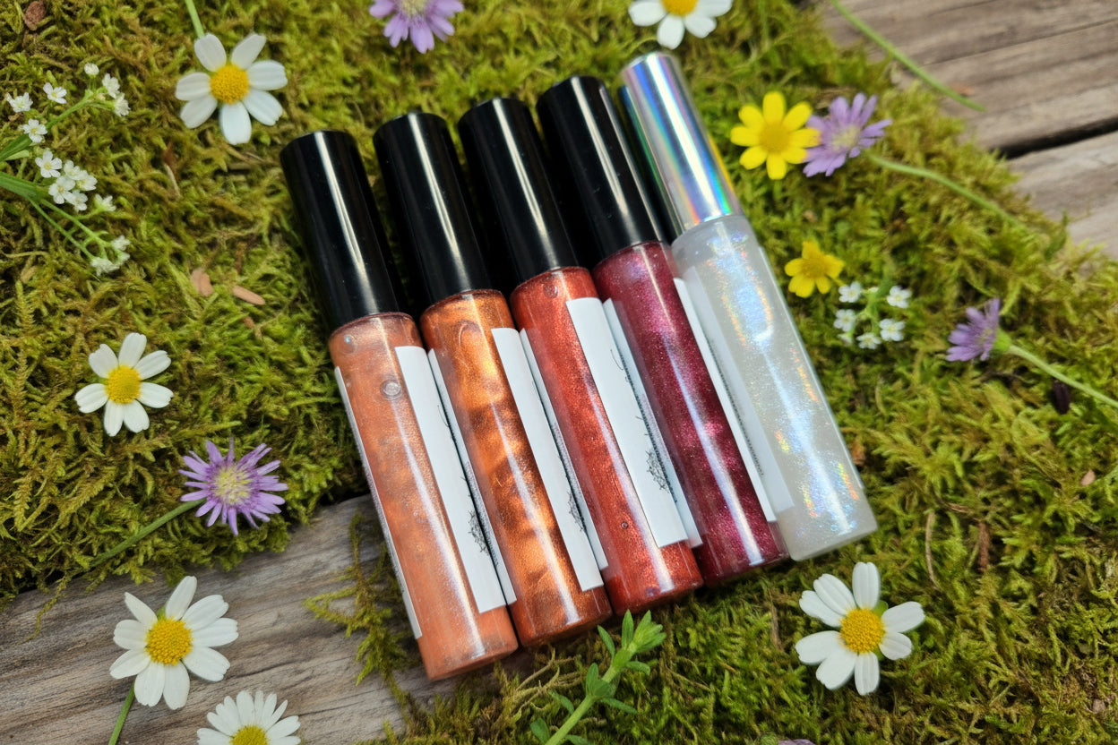 Lip Gloss, Olive Oil,  Sunflower Oil, Shimmer Gloss, Tinted, Mica