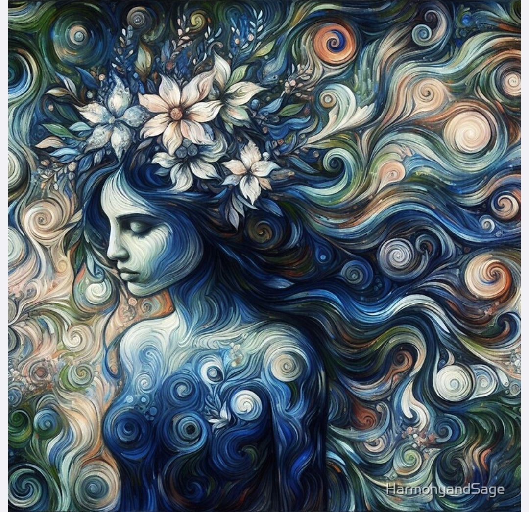 Blue Shadow Goddess Sticker