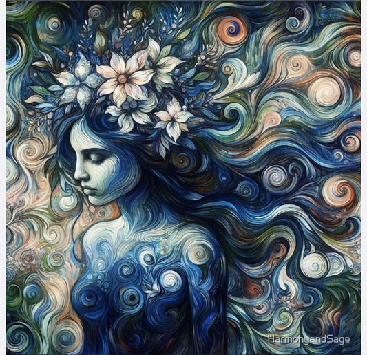 Blue Shadow Goddess Sticker