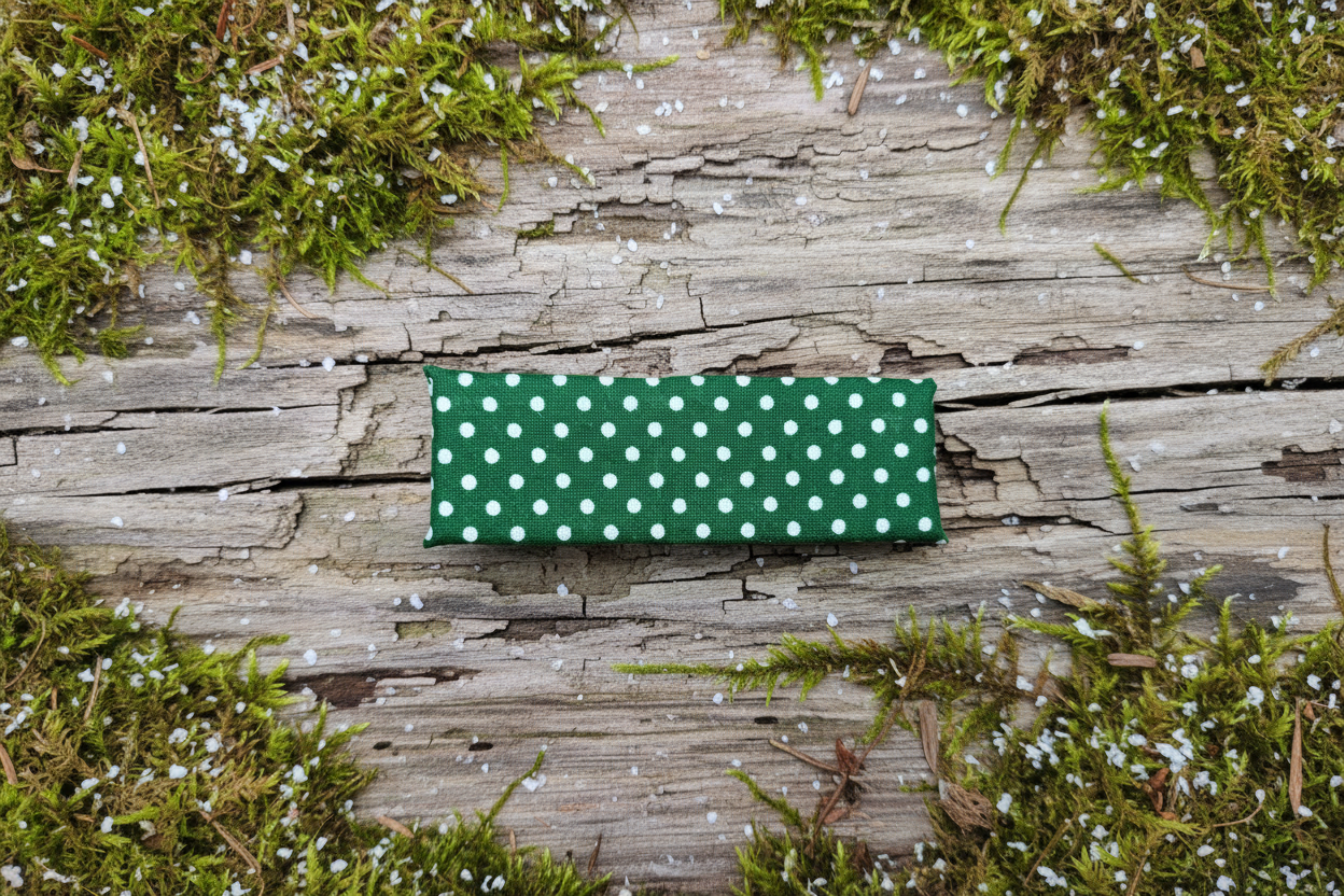 Green Polka Dot Boho French Hair Clip, Fabric Clip, 3.25 Inch, Rectangle, Leather Lined Barrette - Harmonyandsage