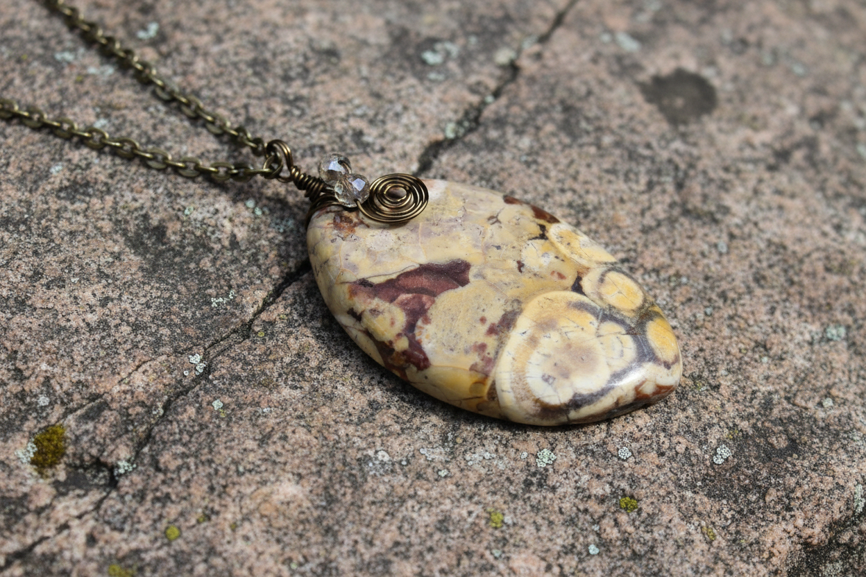 Ocean Jasper Bronze Necklace, Clearance