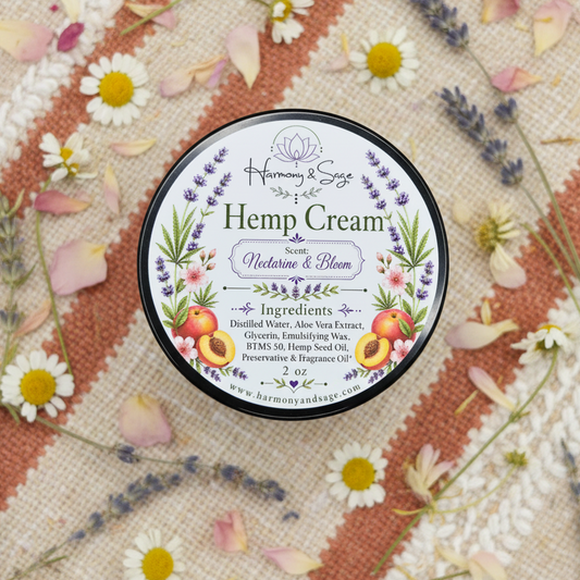 Nectarine & Bloom Hemp Cream, Whipped Moisturizer, Lotion, Floral