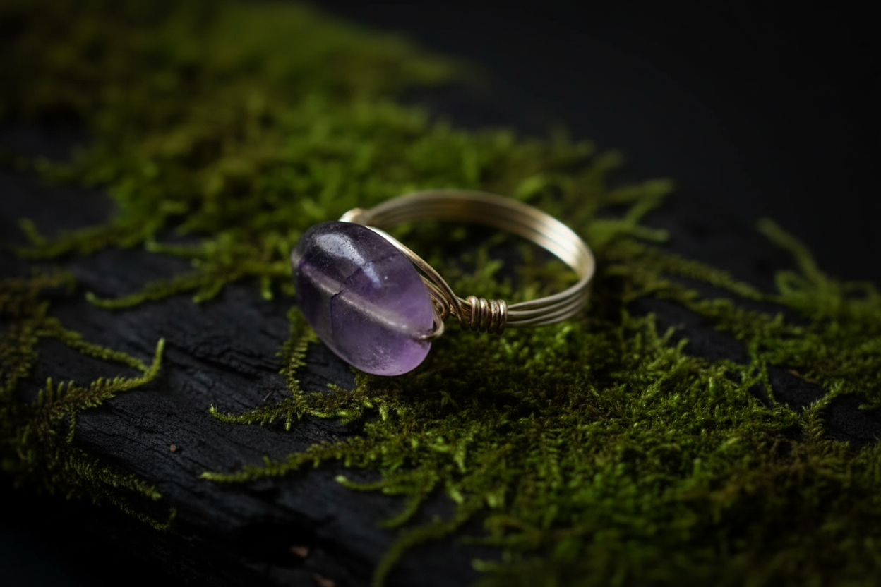 Fluorite Wire Wrapped Ring