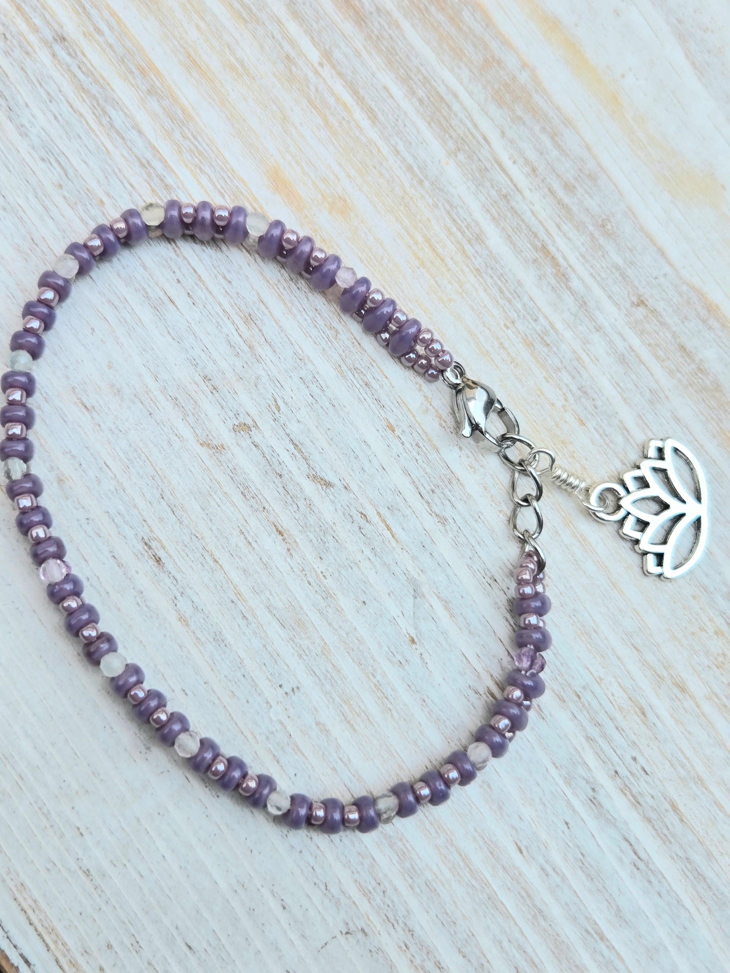 Fluorite Handbeaded Healing Bracelet