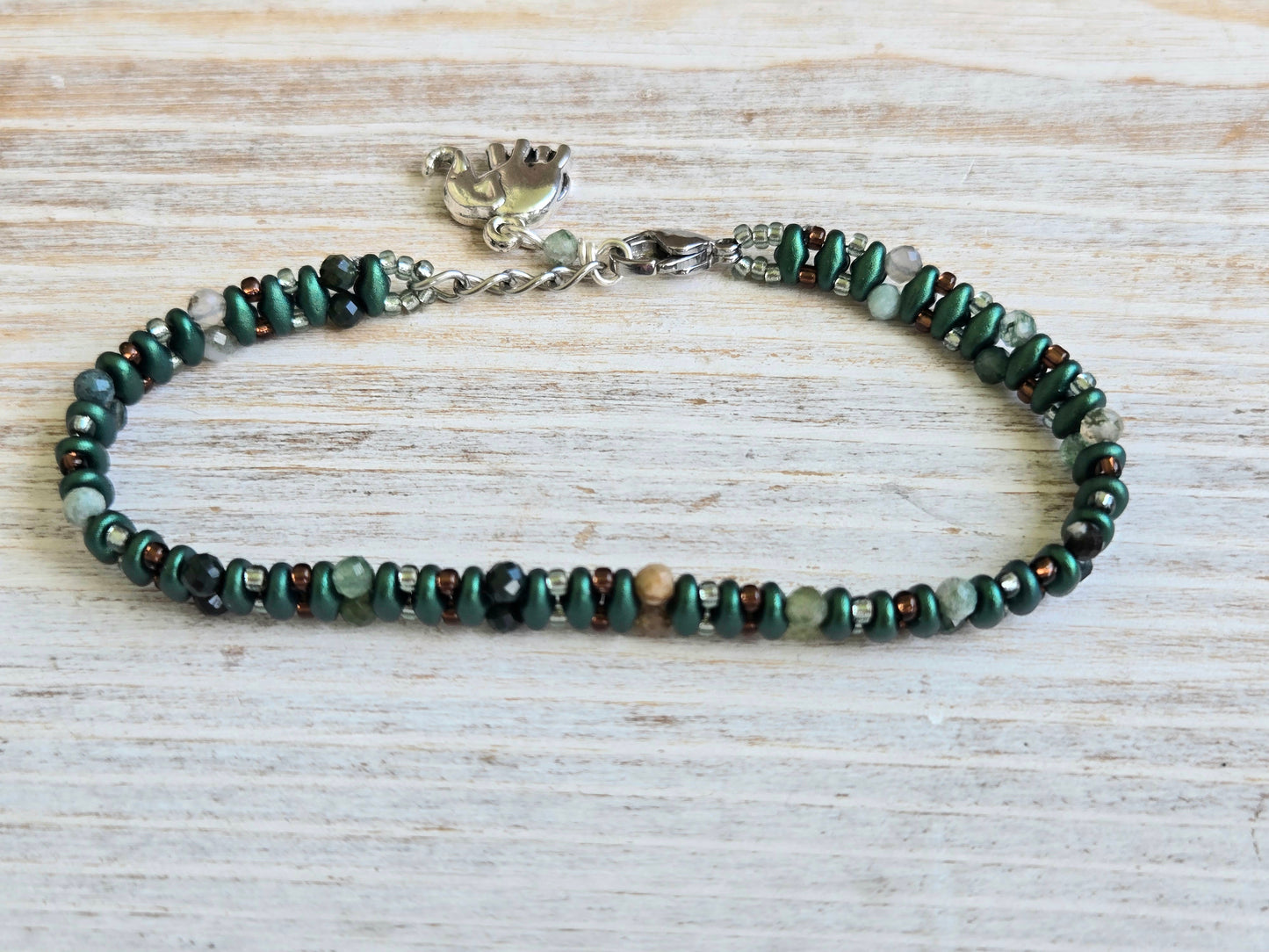 Indian Agate Handbeaded Healing Bracelet