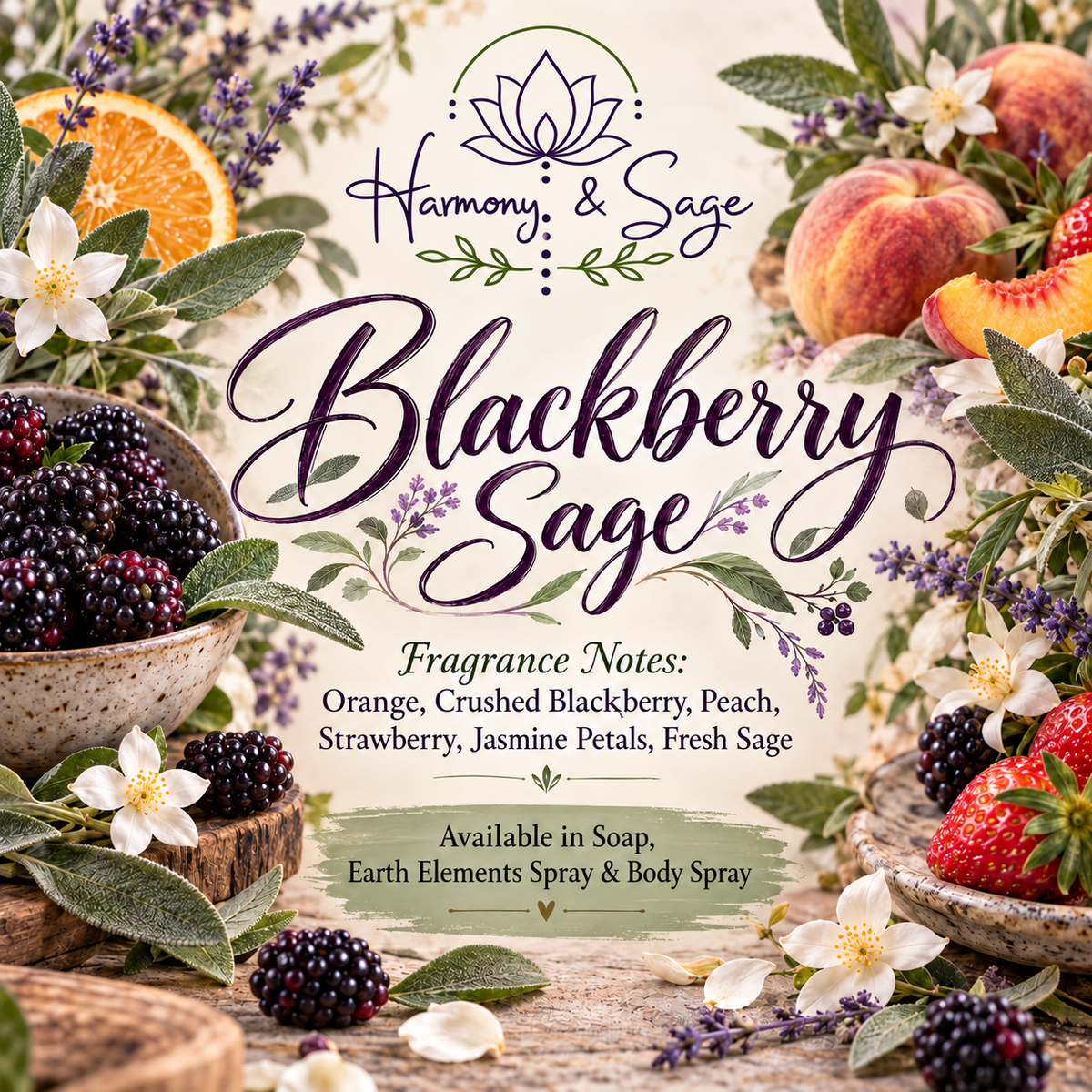 Blackberry Sage Coconut Milk Soap, Detergent Free,  Limited Edition