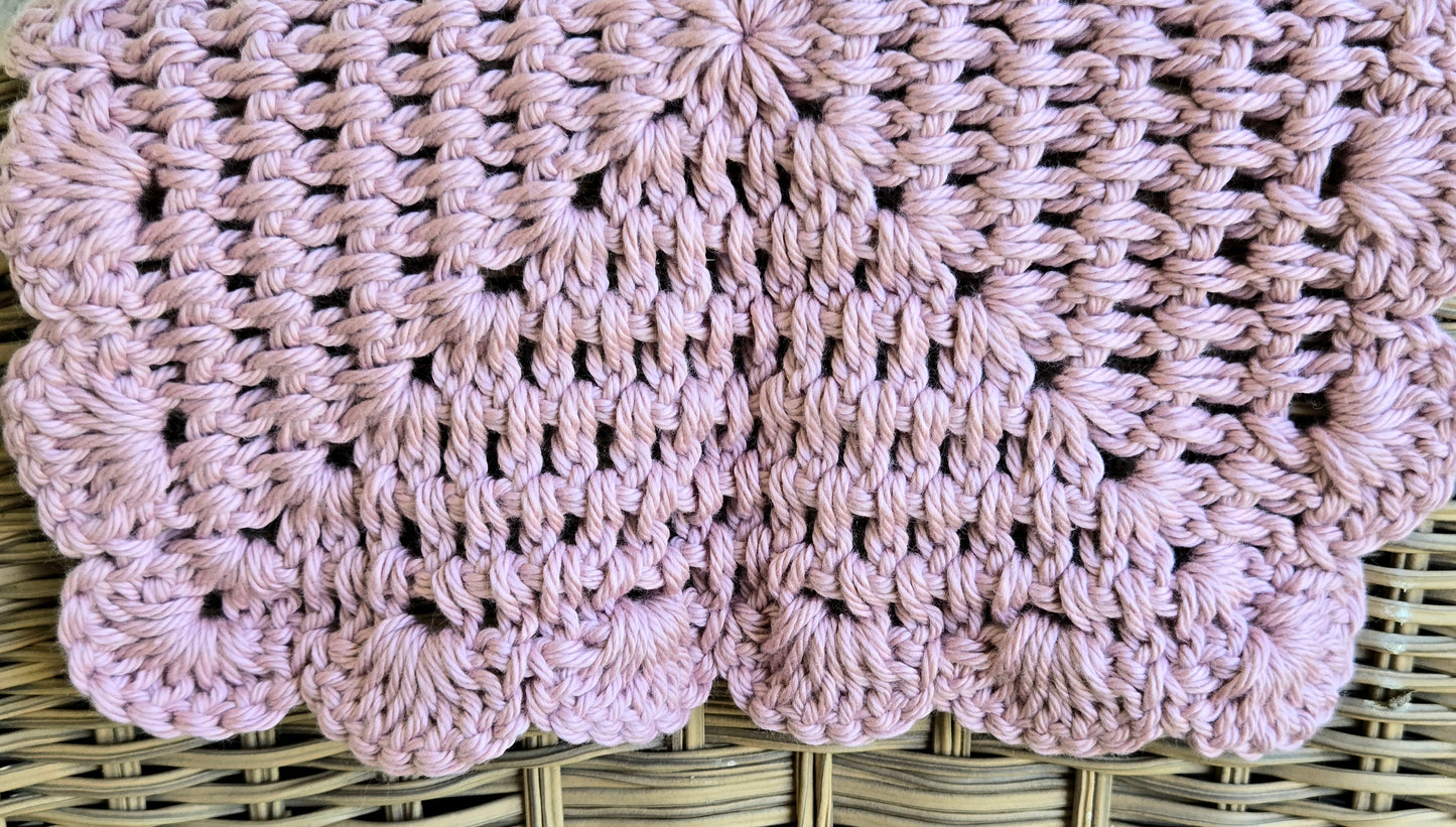 Handmade Scalloped Crochet Facial Washcloth