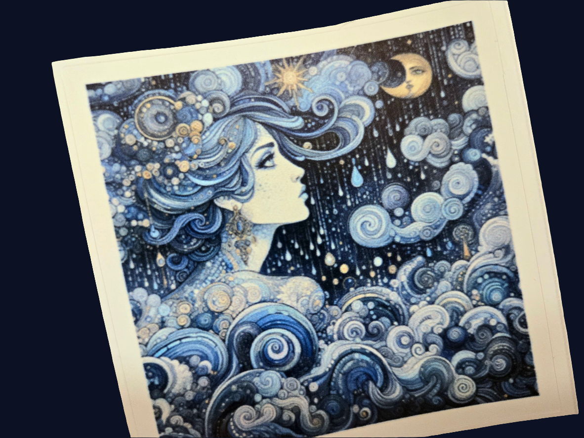 Celestial Blue Goddess Sticker