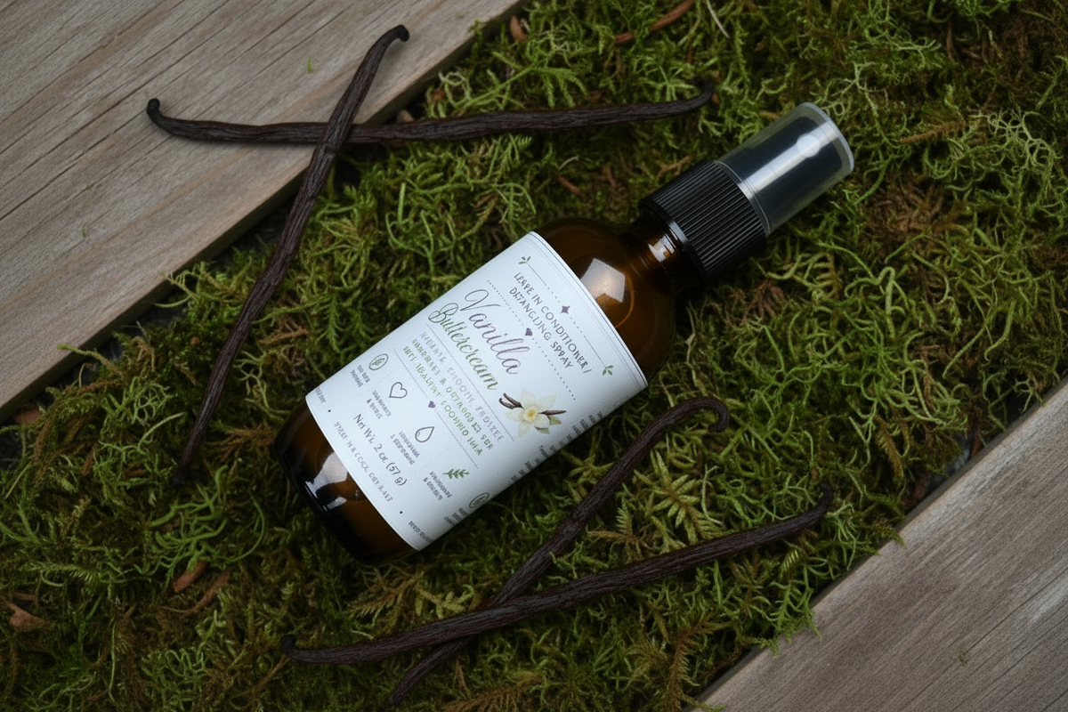 Leave in Conditioner & Detangling Spray, Glass Bottle, Rosemary Oil, Sunflower Oil