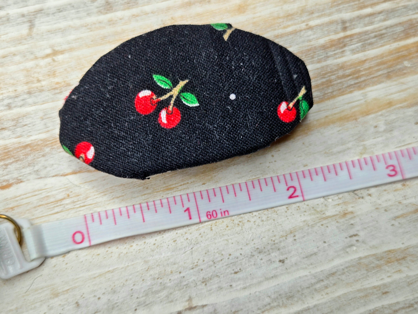 Cherries Fabric 🍒 Hair Clip, French Hair Clip,  2.25 Inch, Retro Clip, Cherry