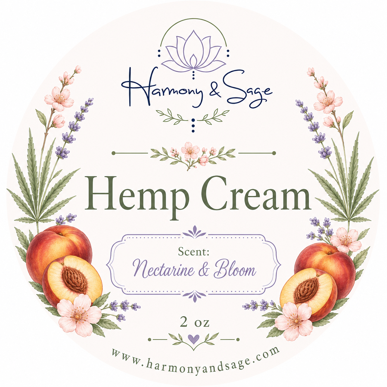 Nectarine & Bloom Hemp Cream, Whipped Moisturizer, Lotion, Floral